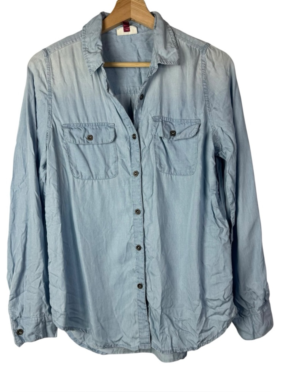 SO Light Blue Chambray Long Sleeve Button Down M
